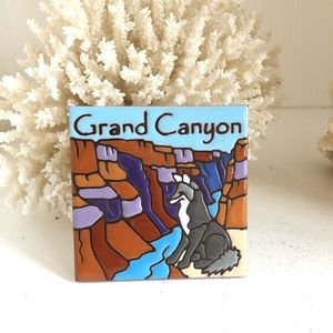 Vintage Grand Canyon Tile with Blue and Brown Accents